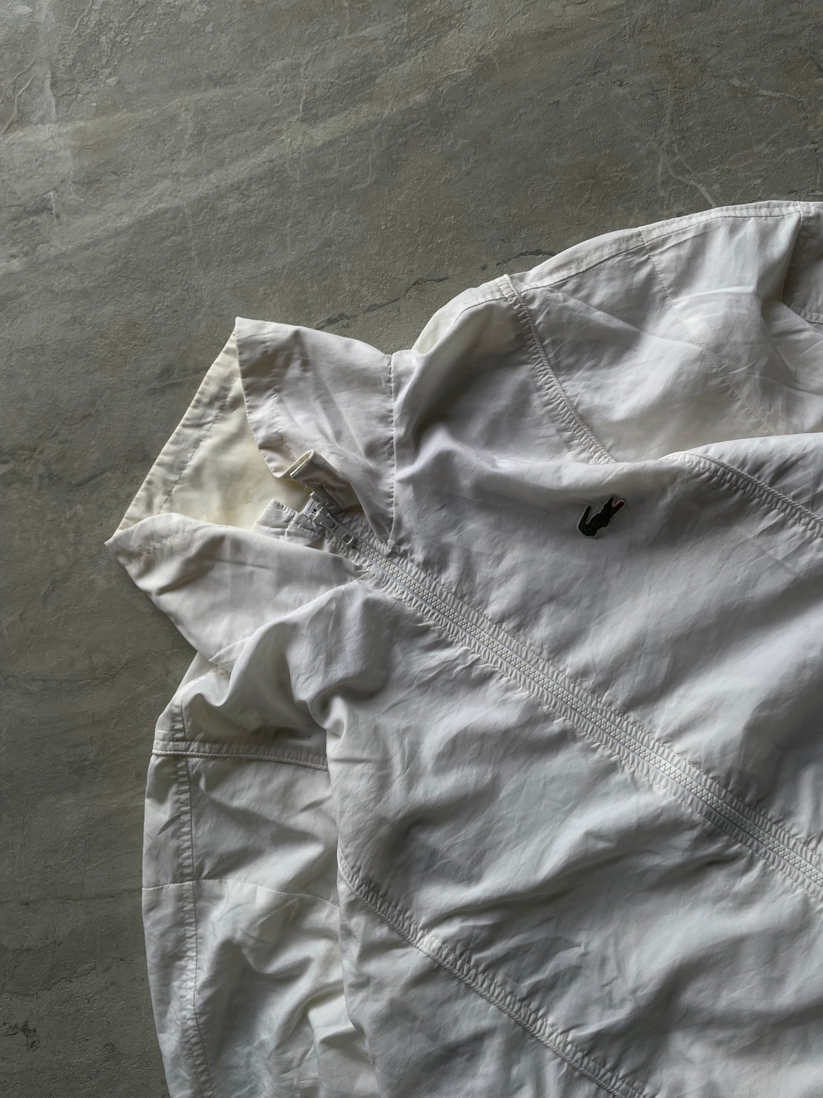 LACOSTE WHITE WINDBREAKER JACKET-L-XL