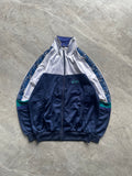 VINTAGE ASICS WHITE AND  BLUE TRACK  JACKET-L