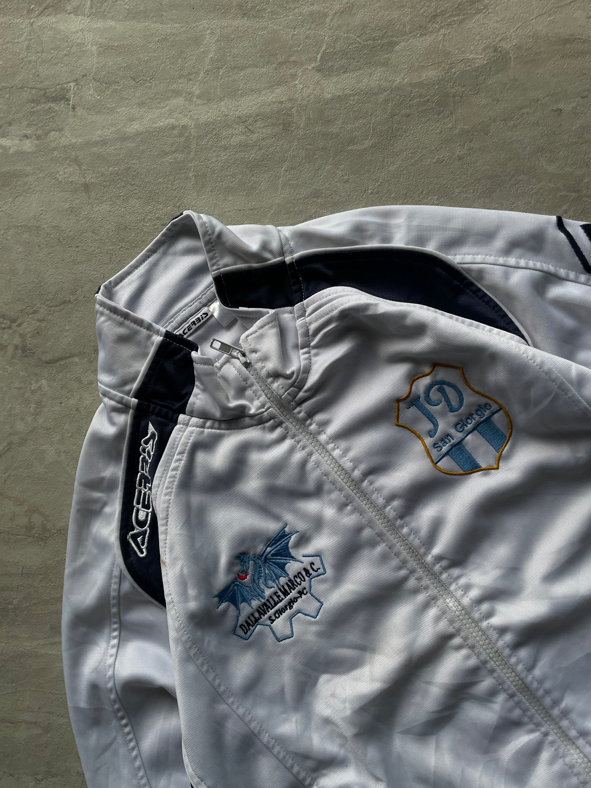 ACERIS WHITE AND BLUE TRACK JACKET-S-M