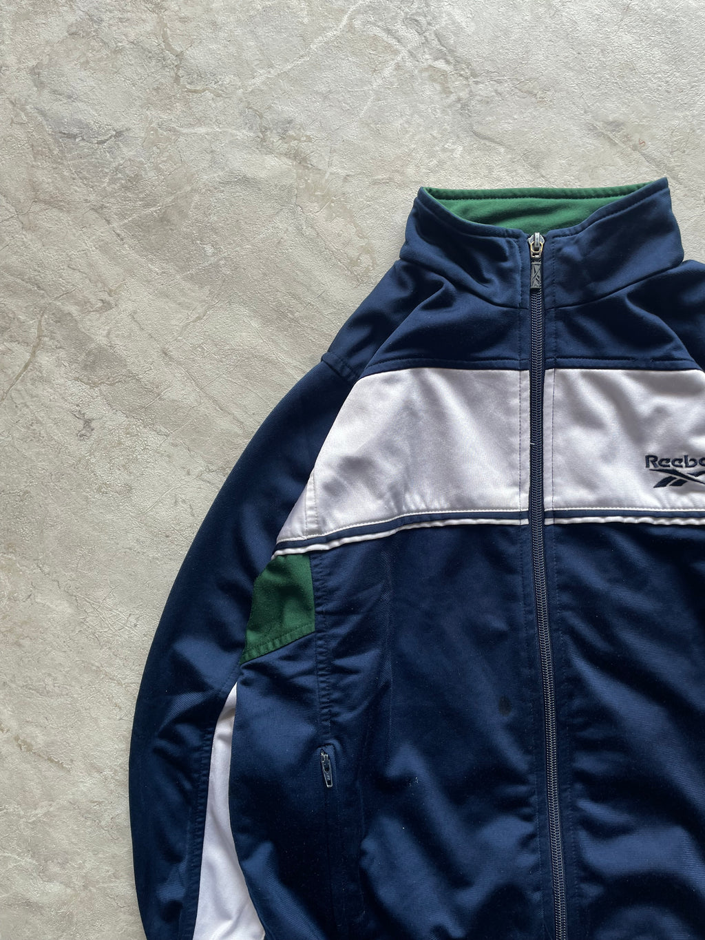 BLUE AND WHITE REEBOK JACKET-XS