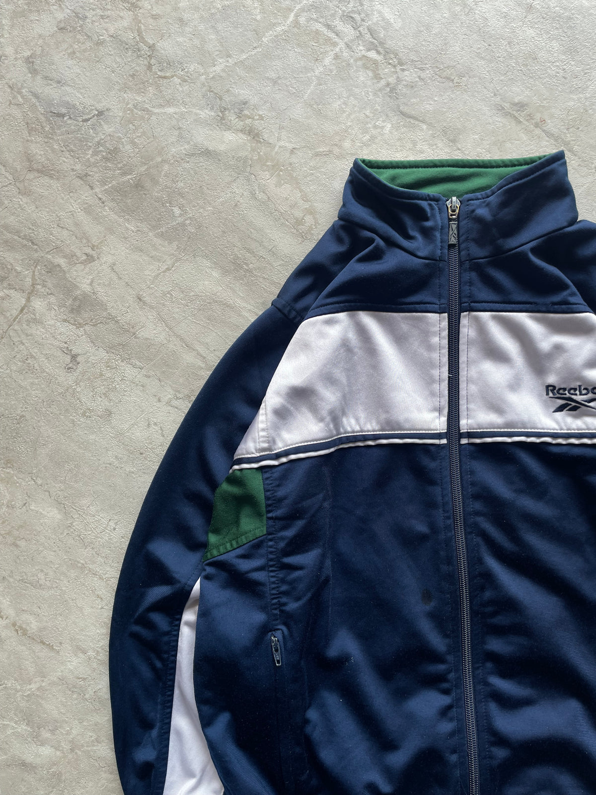 BLUE AND WHITE REEBOK JACKET-XS