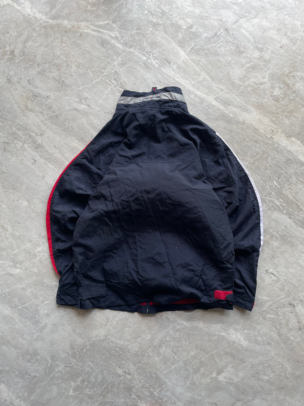 TOMMY HILGIFER HOODED NYLON WINDBREAKER JACKET-S-M