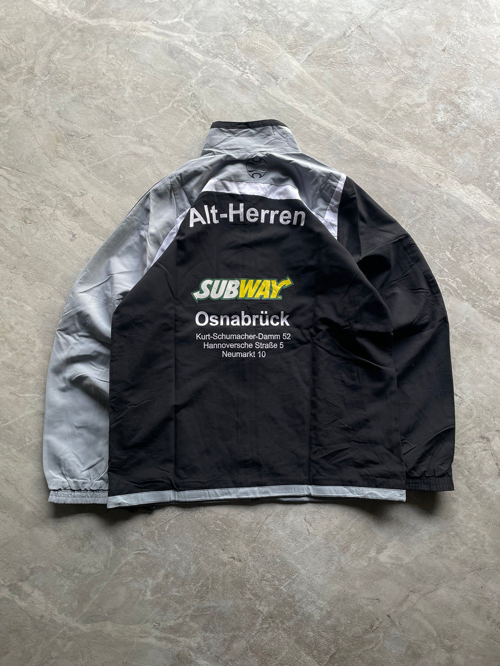 ADIDAS GREY AND BLACK TRACK JACKET-L