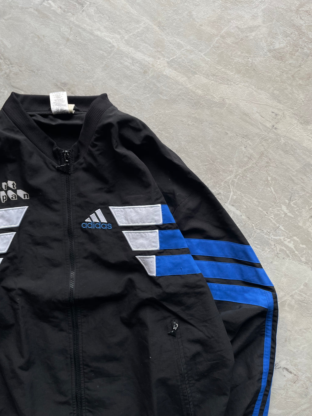 BLACK AND BLUE ADIDAS JACKET-L-XL