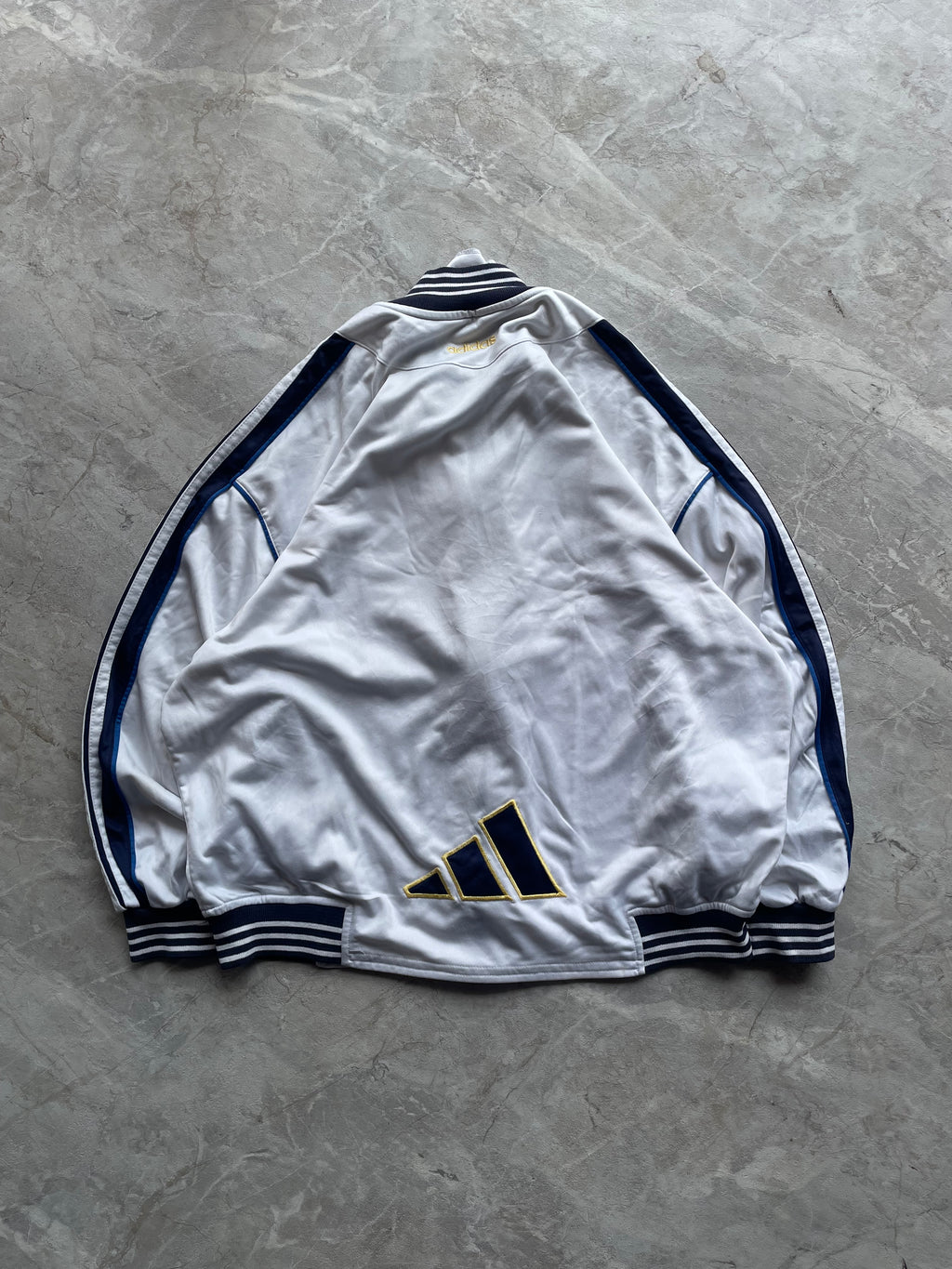 WHITE ADIDAS TEAMGIEST 2.0 TRACK TOP -L