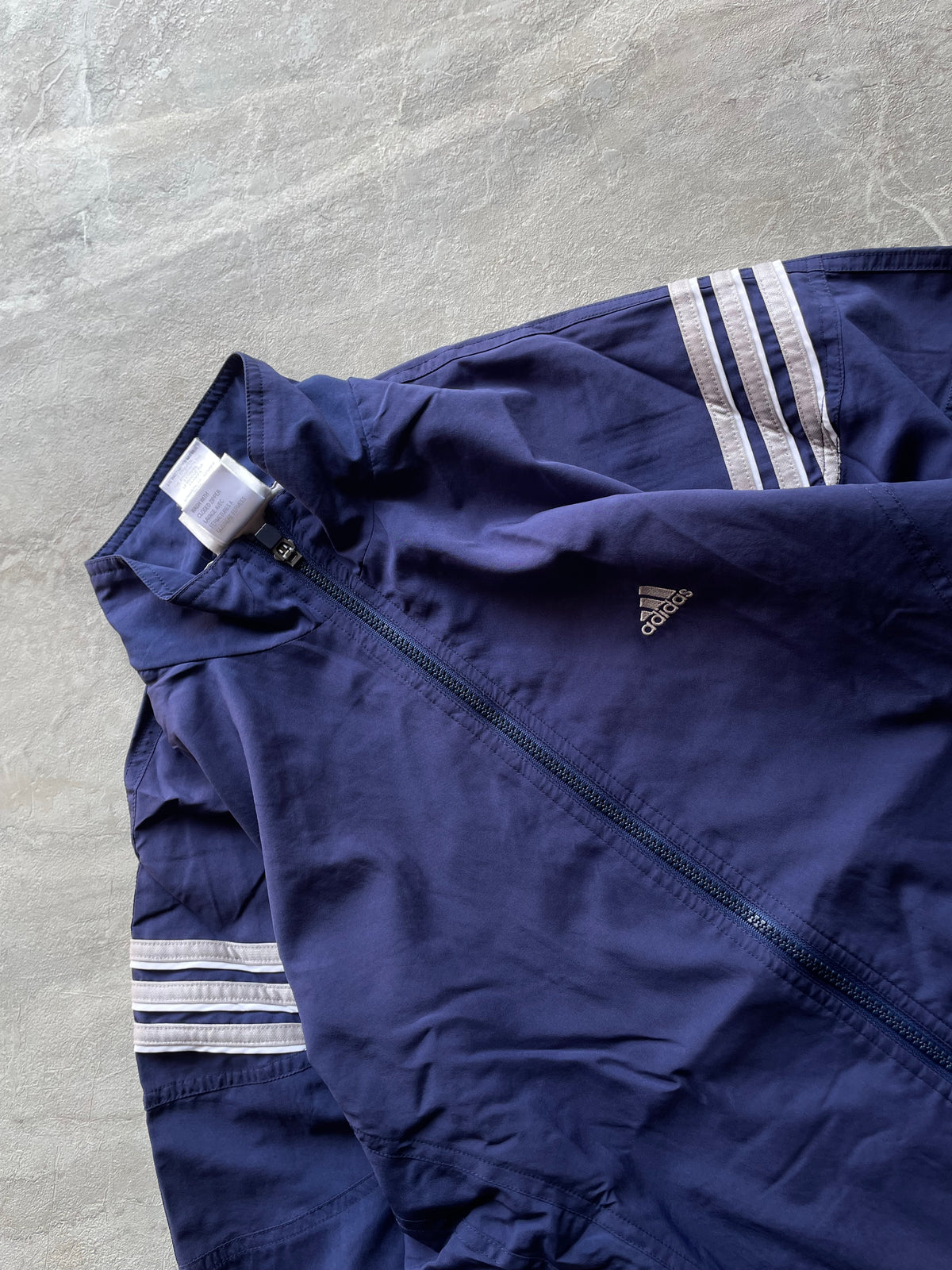 NAVY BLUE ADIDAS TRACK JACKET-L