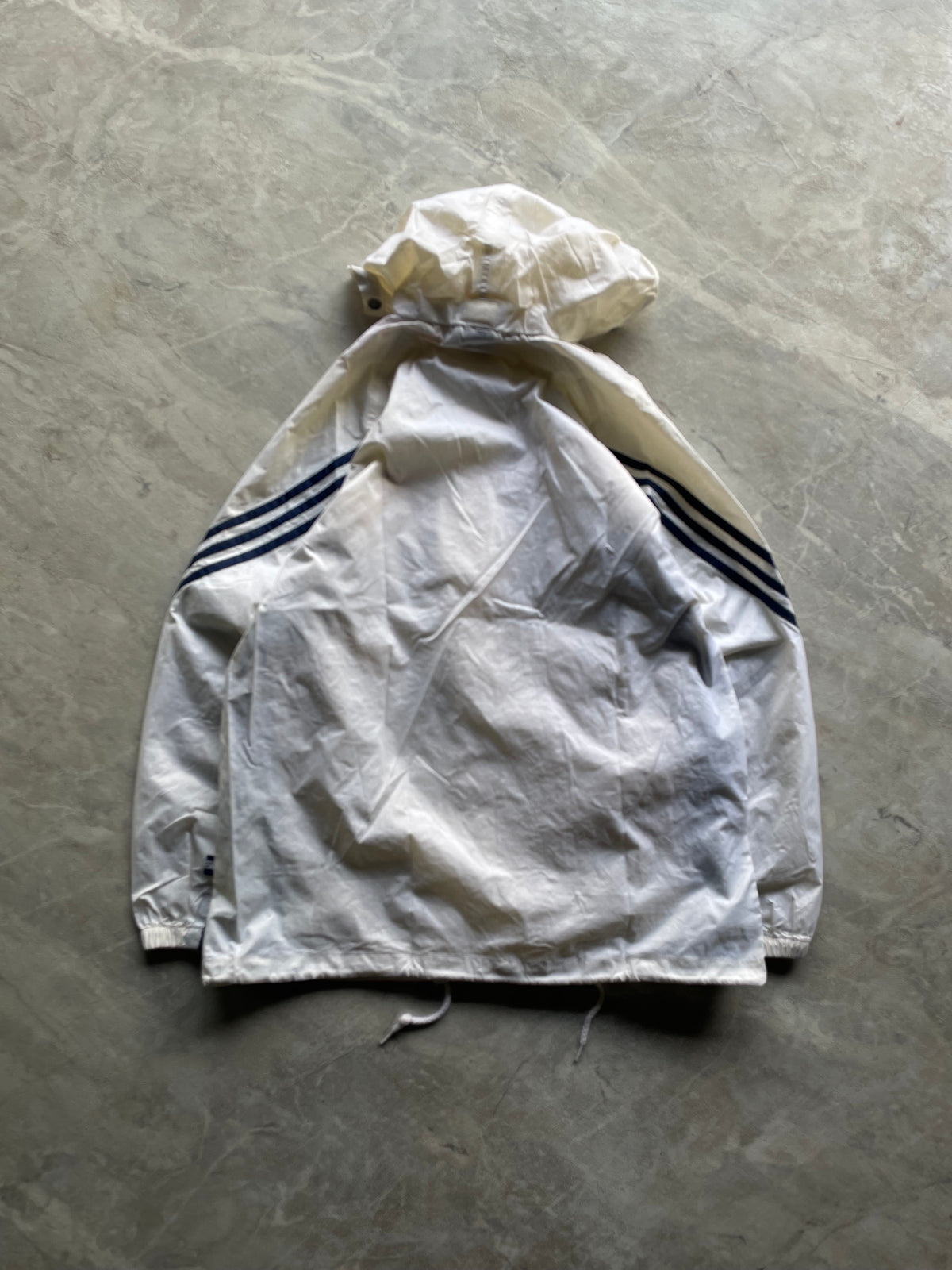 ADIDAS WHITE AND BLACK TRACK JACKET-M-L