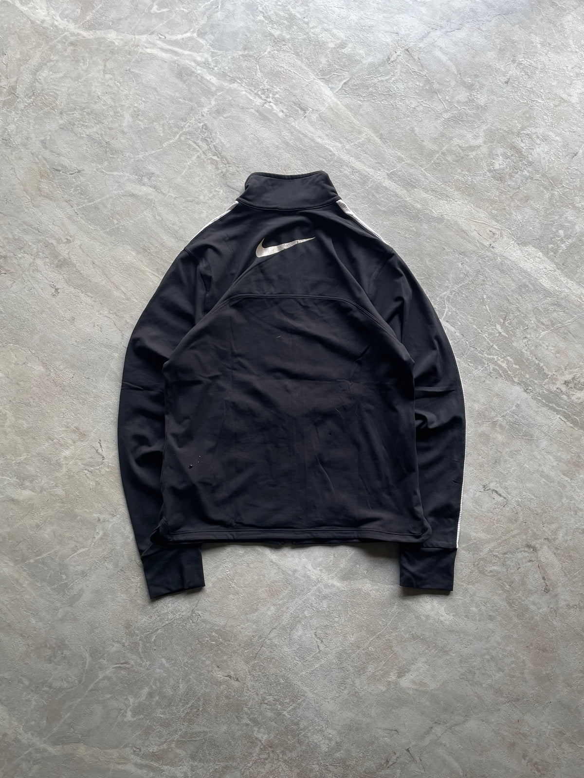NIKE BLACK AND WHITE TRACK JACKET-XS