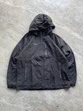 BLACK ASICS HOODED WINDBREAKER JACKET-XL