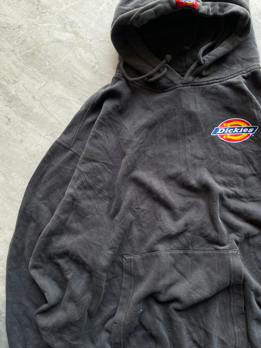 GREY DICKIES MINERAL -WASHED PULLOVER HOODIES-3XL-4XL