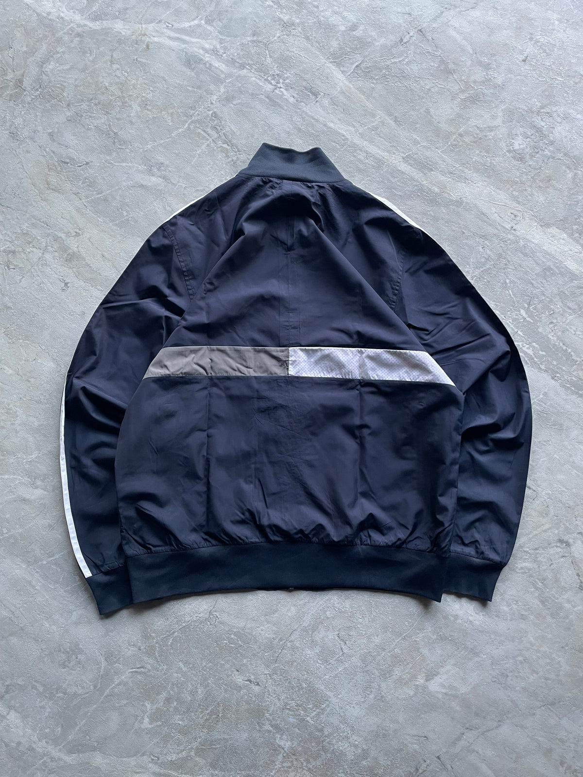 ADIDAS NAVY BLUE COLORBLOCKED JACKET-L