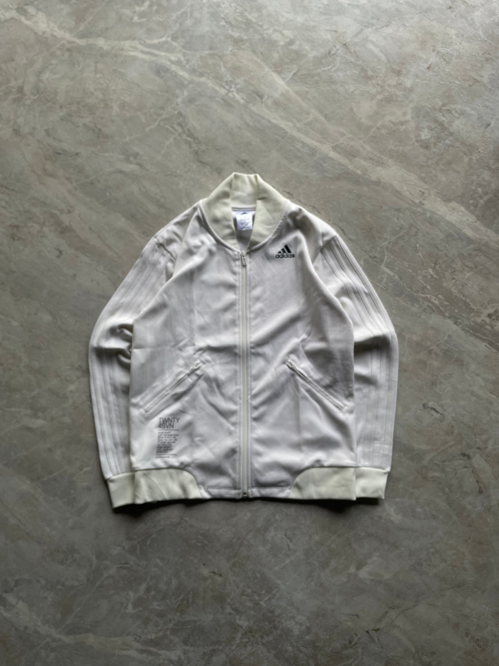 ADIDAS FULL WHITE TRACK JACKET-XS,S