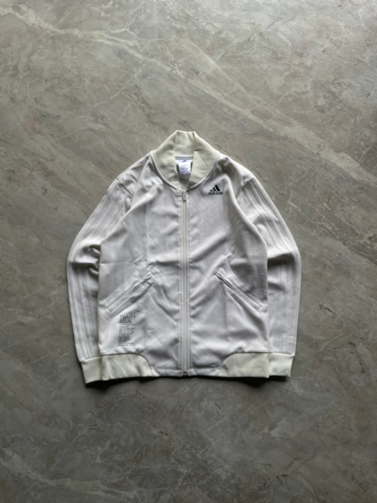 ADIDAS FULL WHITE TRACK JACKET-XS,S