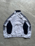 WHITE AND NAVY BLUE ADIDAS WINDBREAKER-L