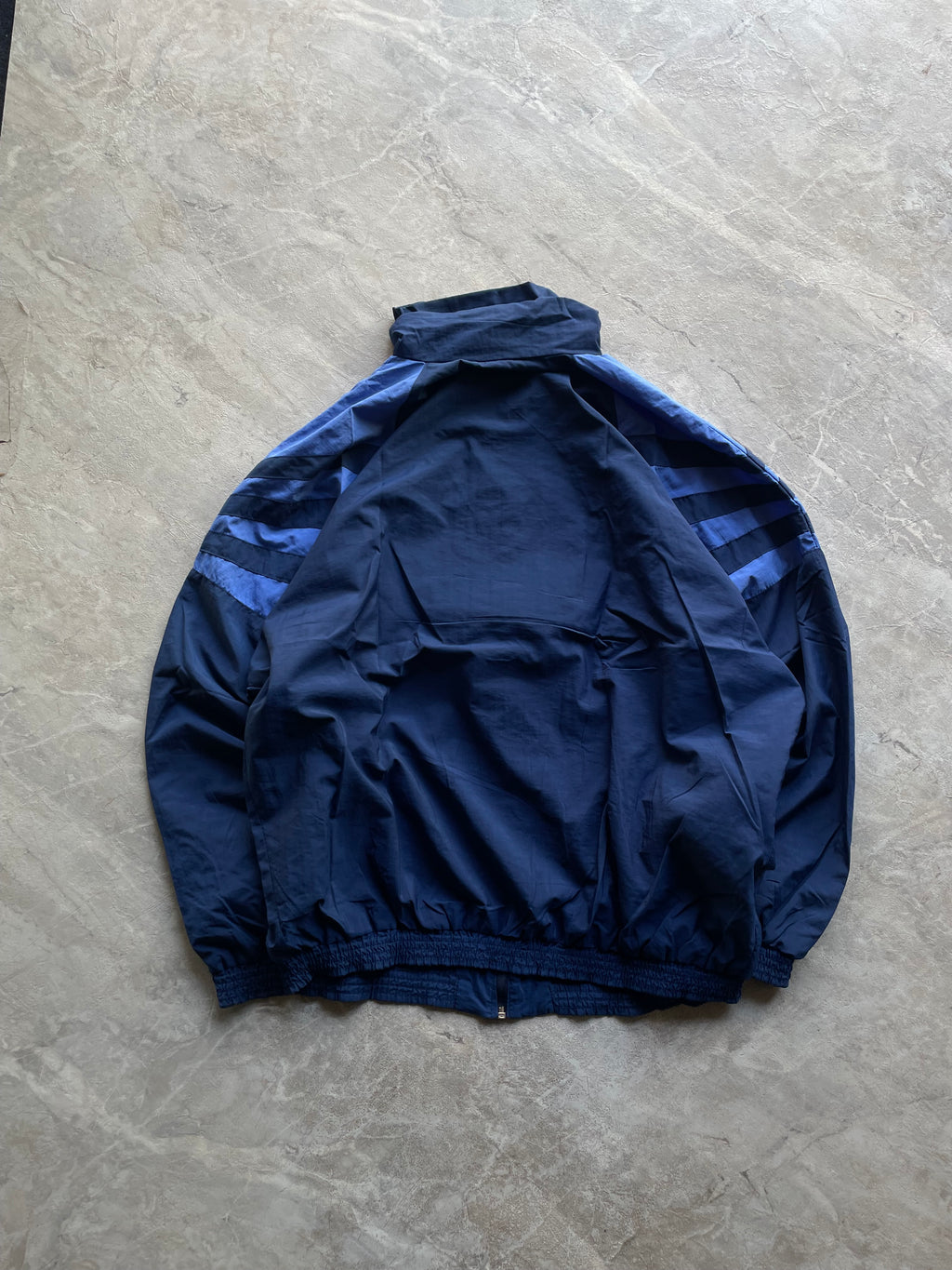 ADIDAS NAVY BLUE AND BLUE TRACK JACKET-XL