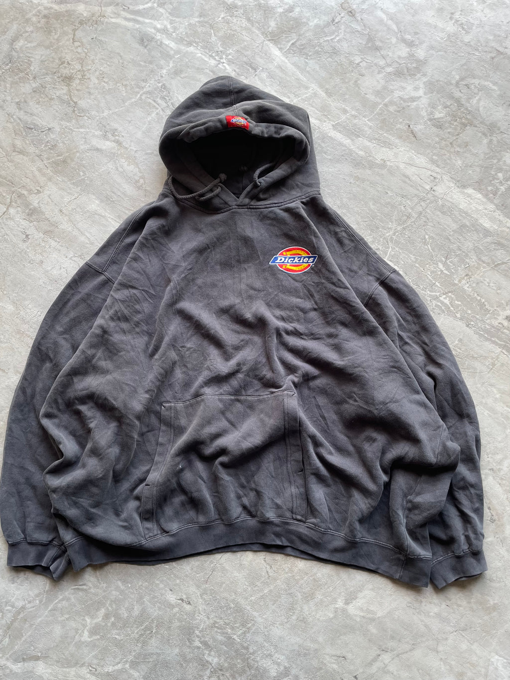 GREY DICKIES MINERAL -WASHED PULLOVER HOODIES-3XL-4XL