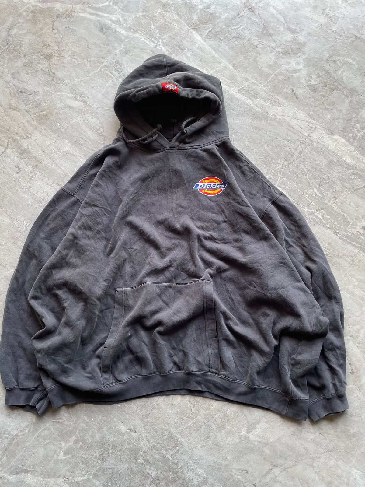 GREY DICKIES MINERAL -WASHED PULLOVER HOODIES-3XL-4XL