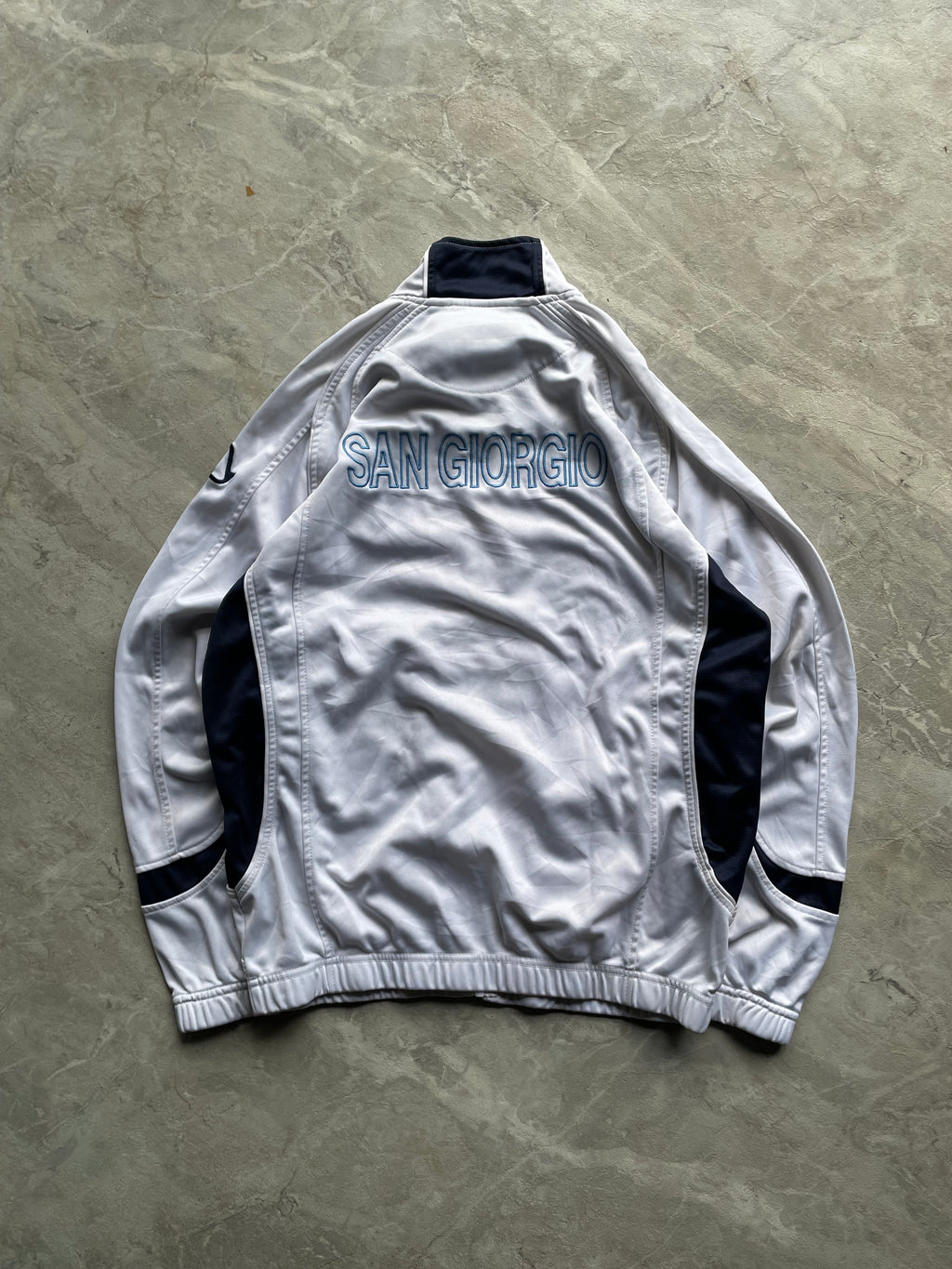 ACERIS WHITE AND BLUE TRACK JACKET-S-M