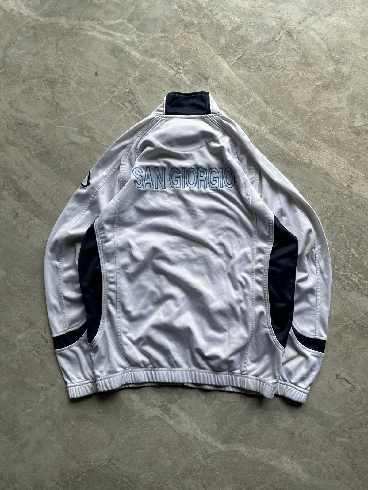 ACERIS WHITE AND BLUE TRACK JACKET-S-M