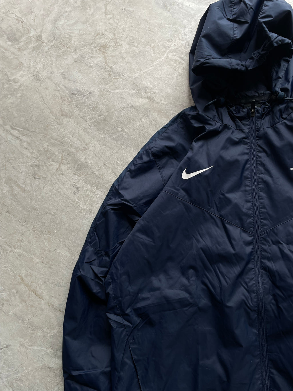 NAVY BLUE NIKE HOODED TRAINING JACKET-L-XL