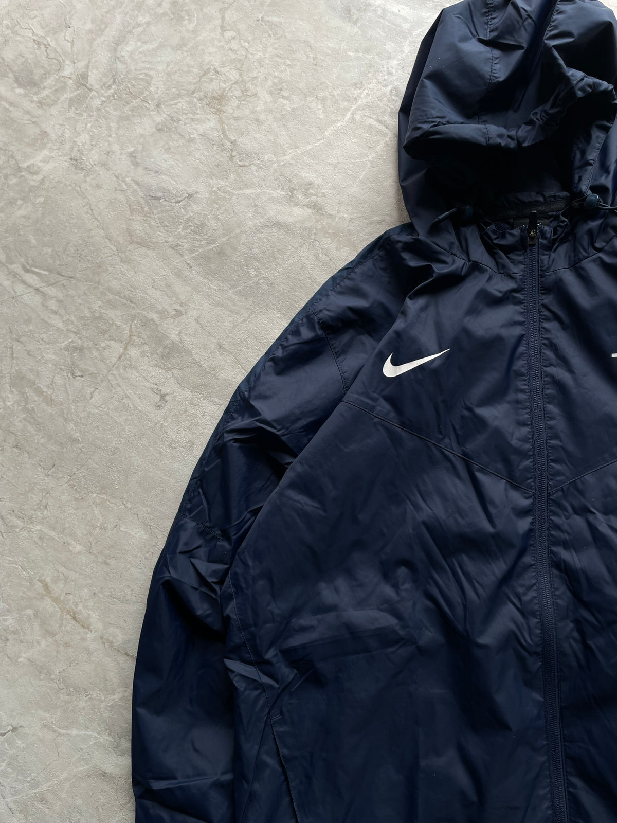 NAVY BLUE NIKE HOODED TRAINING JACKET-L-XL
