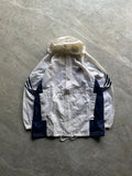 ADIDAS WHITE AND BLACK TRACK JACKET-M-L