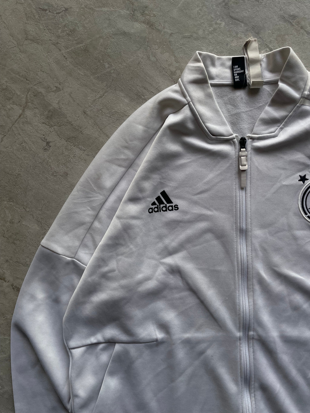 ADIDAS WHITE GERMANY NATIONAL FOOTBALL ANTHEM ZIP-UP JACKET-XL