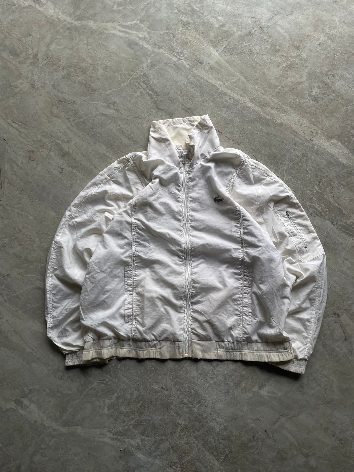 LACOSTE WHITE WINDBREAKER JACKET-L-XL