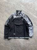 ADIDAS GREY AND BLACK TRACK JACKET-L