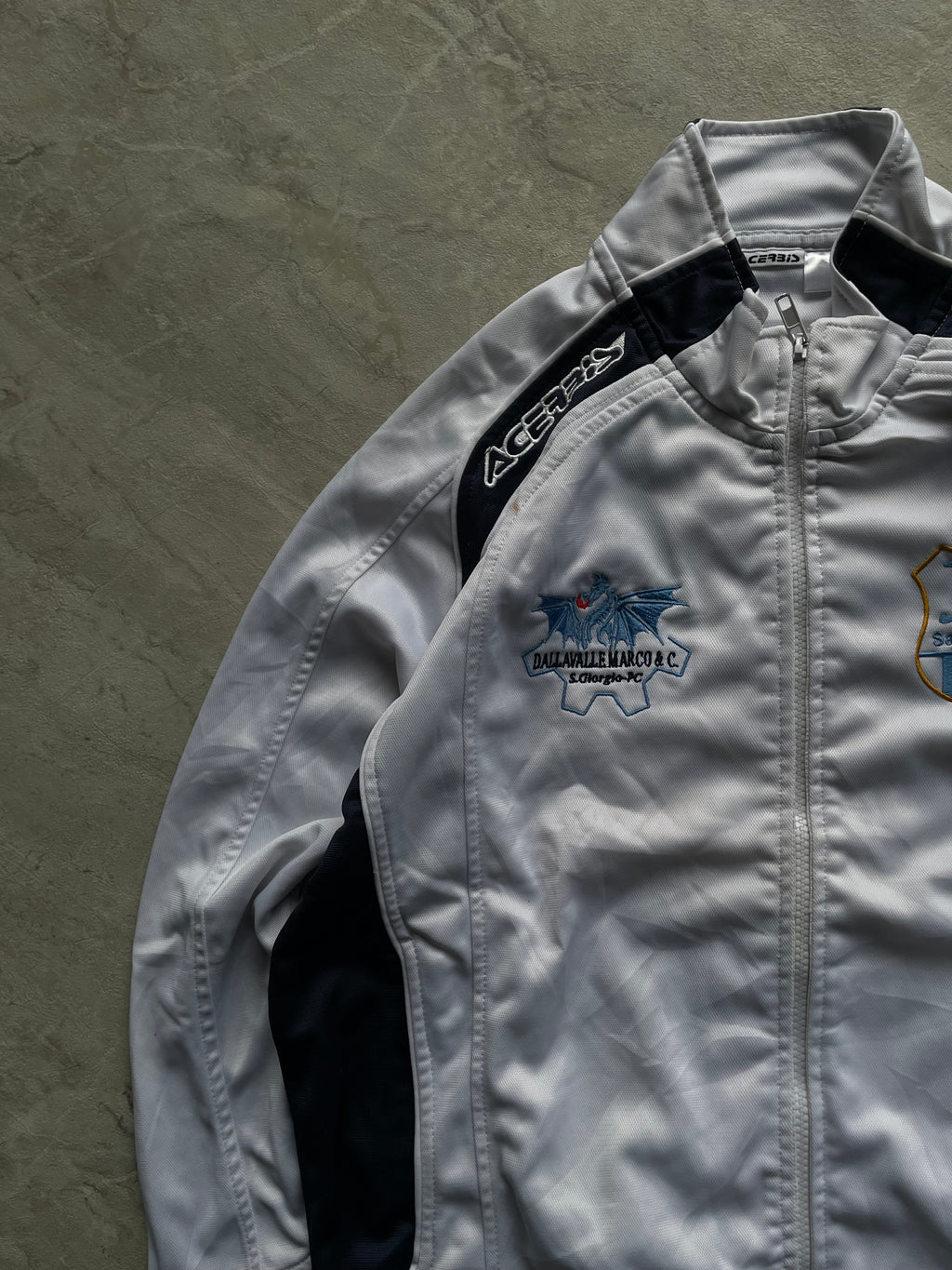 ACERIS WHITE AND BLUE TRACK JACKET-S-M