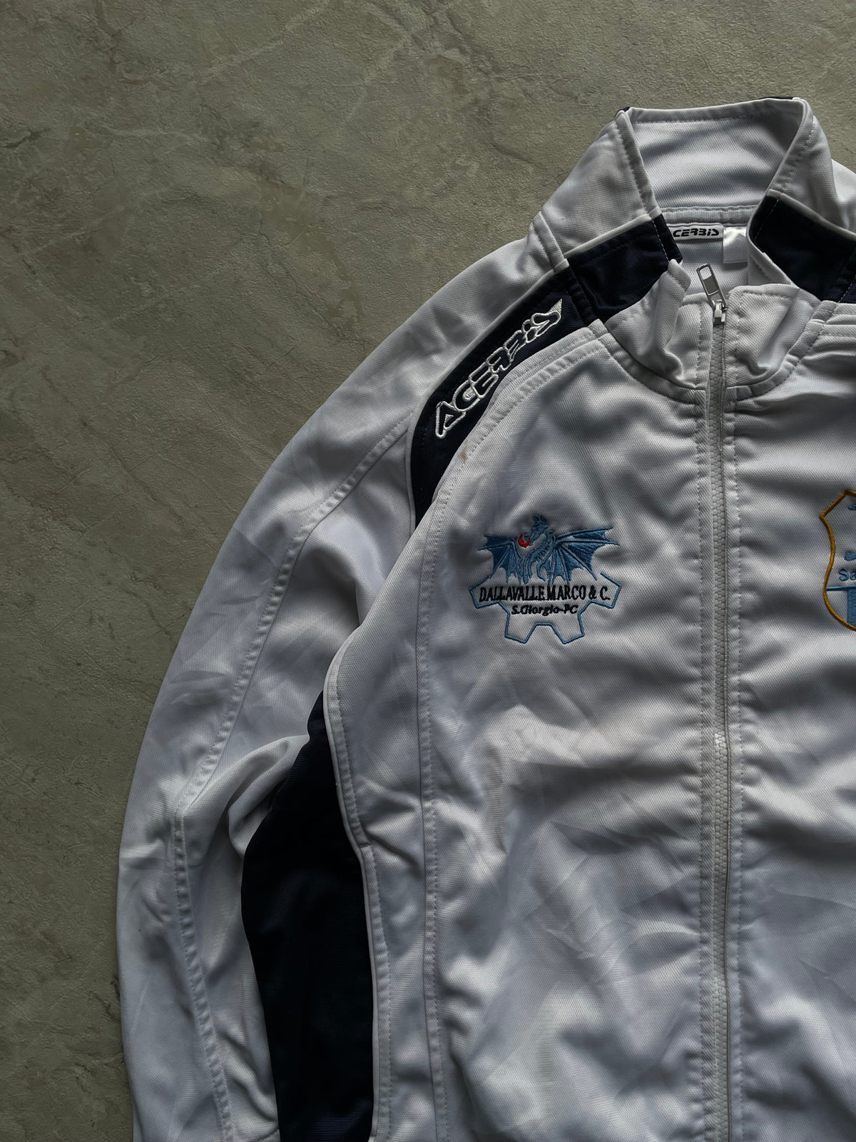 ACERIS WHITE AND BLUE TRACK JACKET-S-M