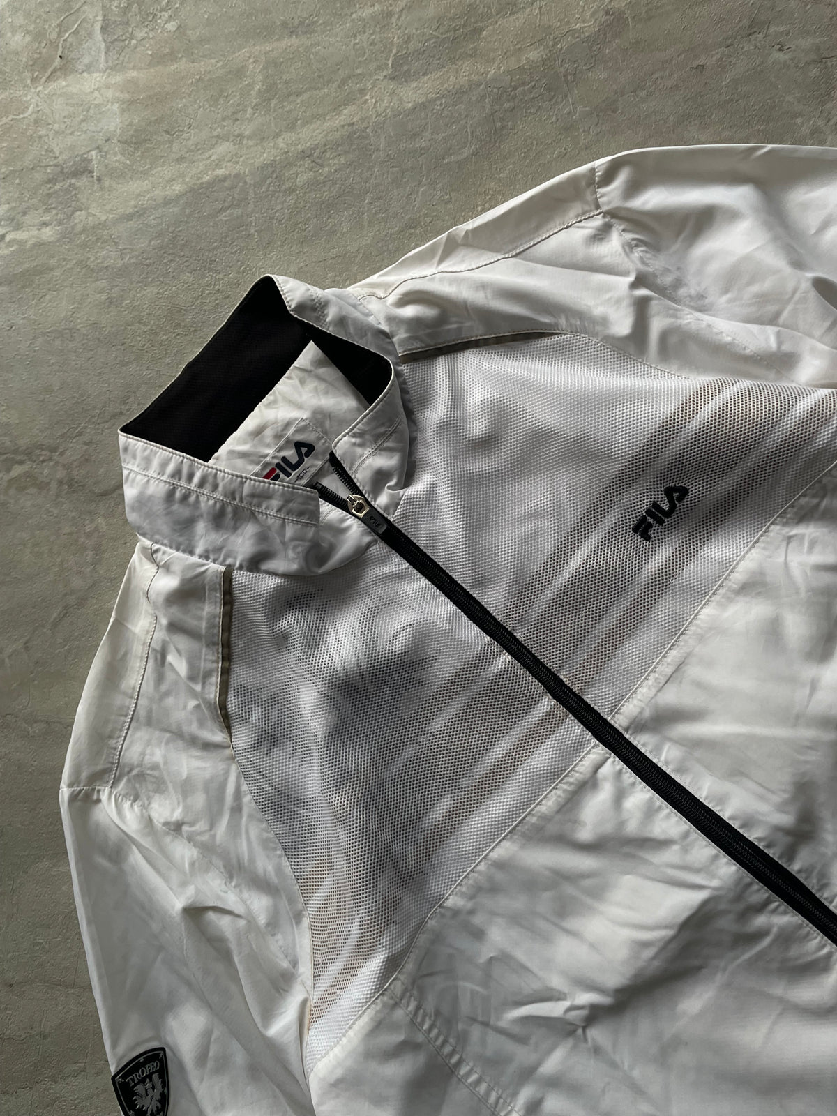 DRAGON THEMED WHITE FILA JACKET-L
