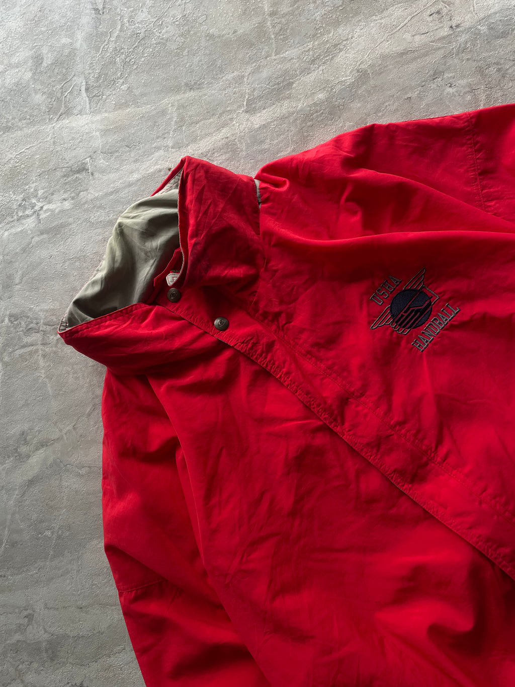 CLASSIC VINTAGE RED NYLON JACKET-XL