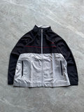 BLACK AND LIGHT GREY COLORBLOCK WINDBREAKER JACKET-XL
