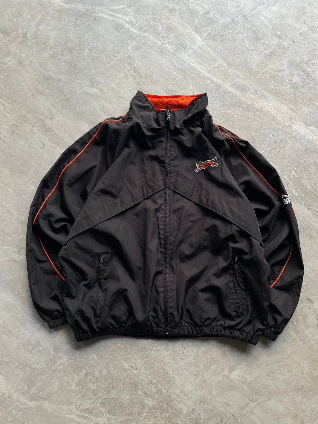 BLACK ZIP UP WINDBREAKER-XL