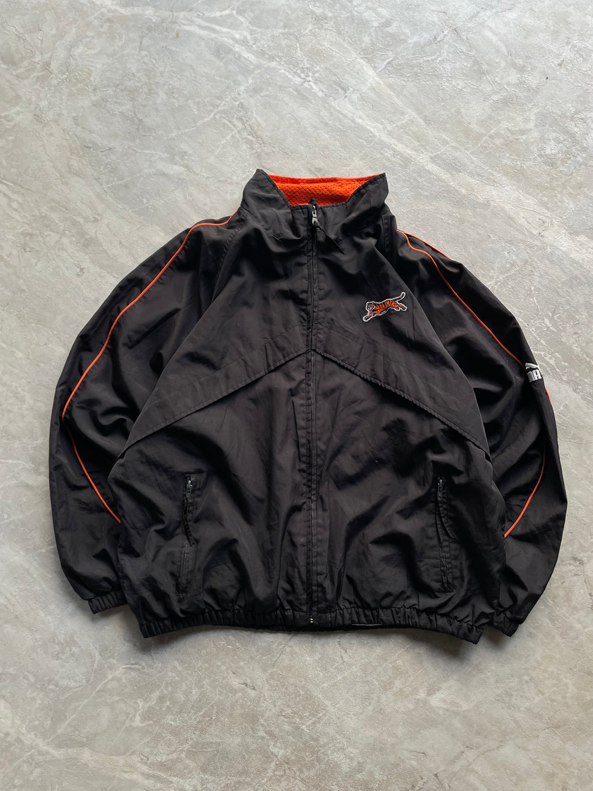 BLACK ZIP UP WINDBREAKER-XL