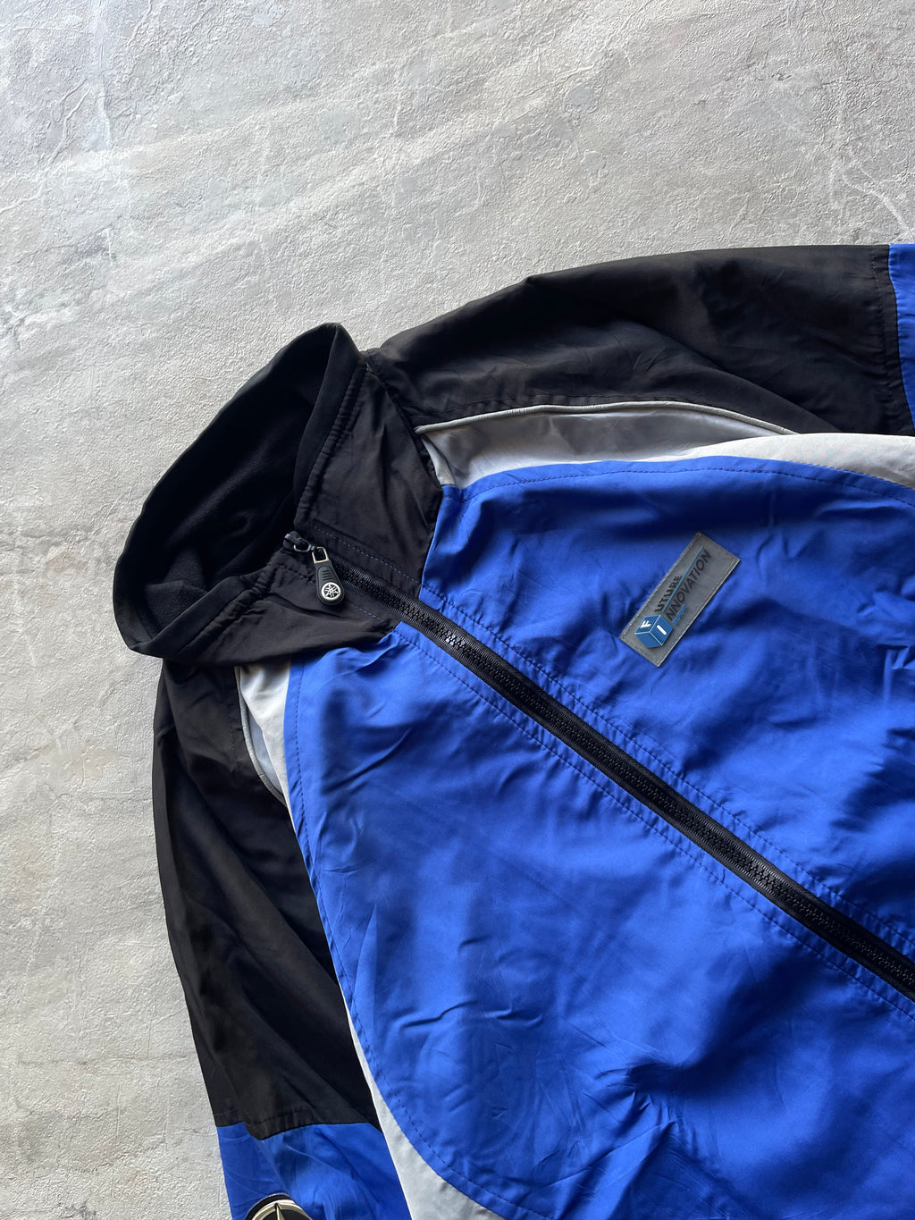 BLUE,BLACK AND GREY YAMAHA JACKET-L