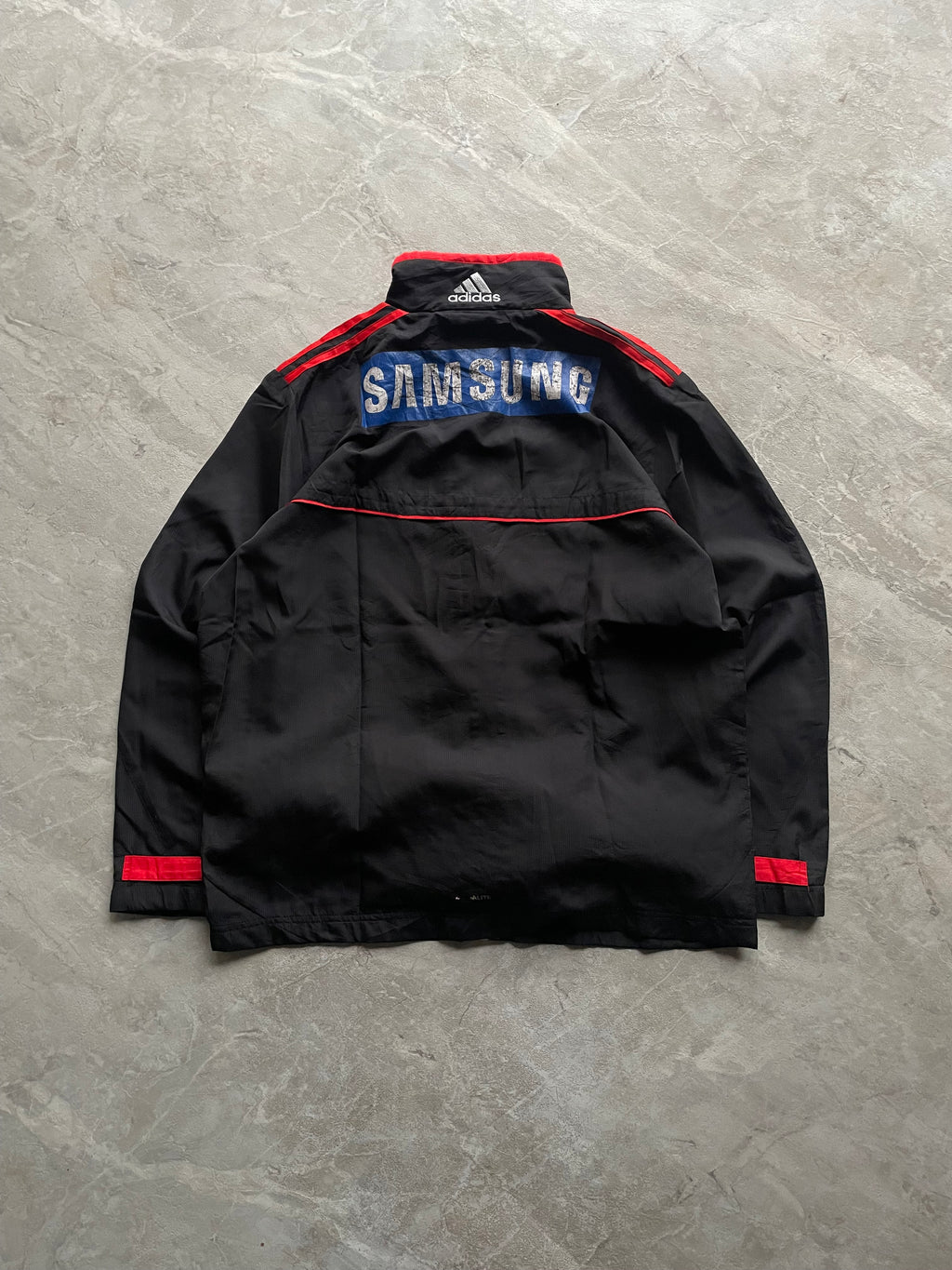 ADIDAS BLACK AND RED SAMSUNG THEMED JACKET-L