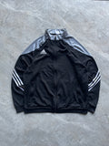 BLACK AND GREY ADIDAS TRACK JACKET-L
