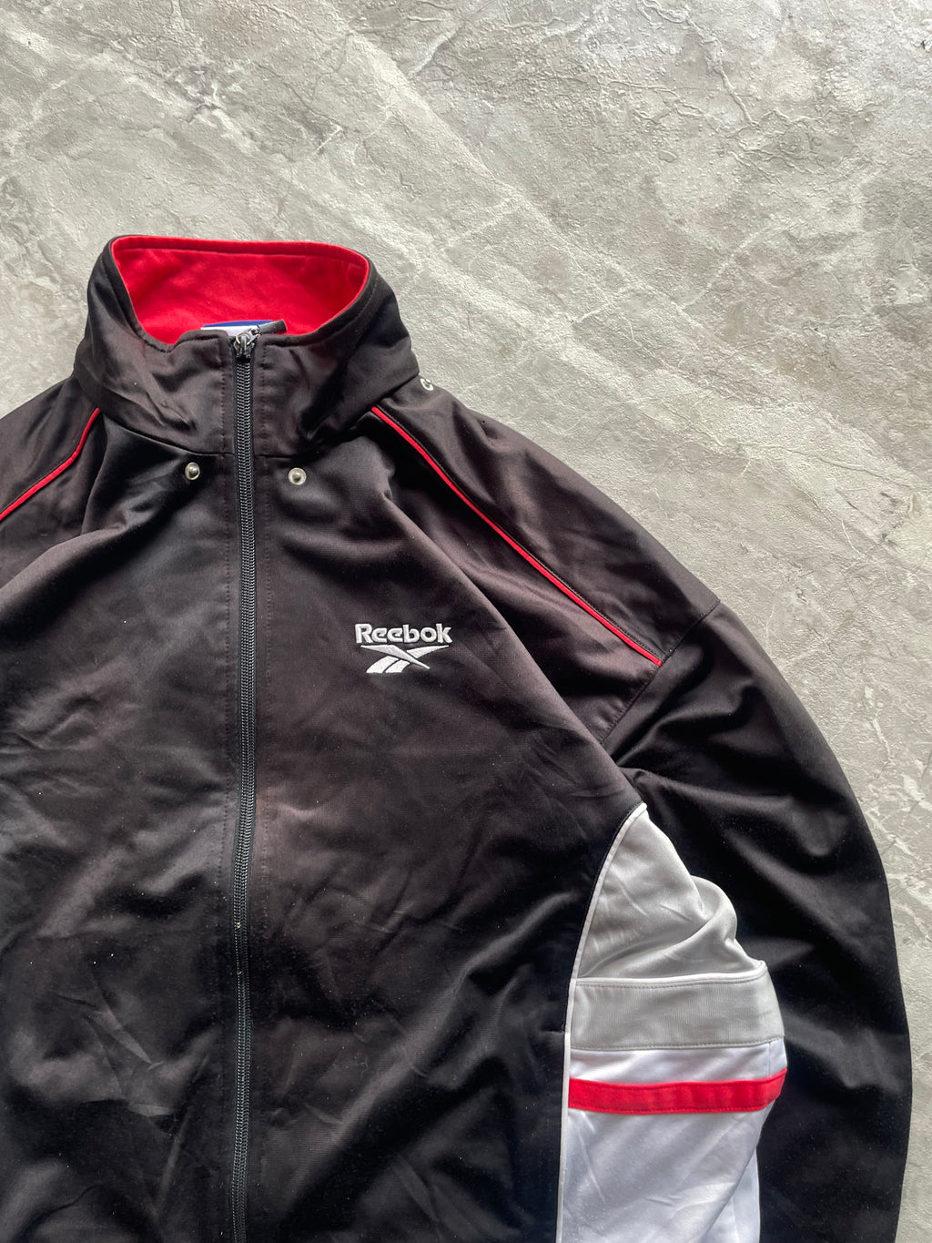 BLACK REEBOK VINTAGE TRACK JACKET-L