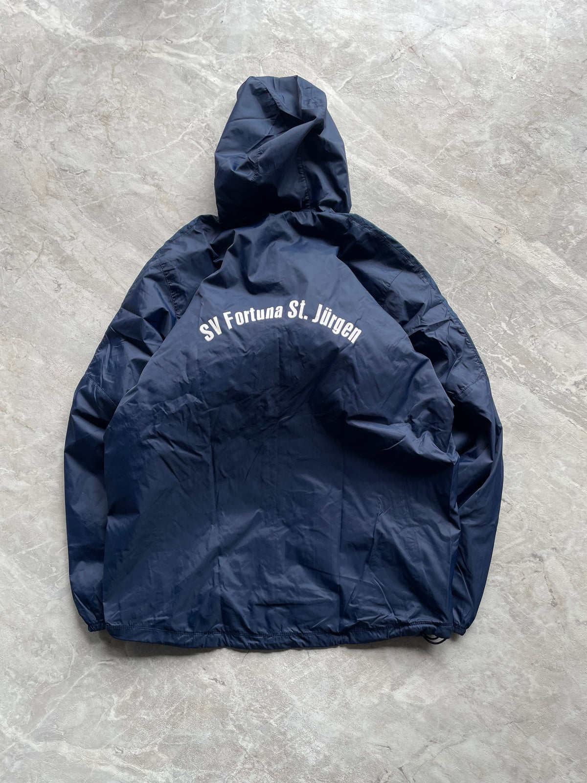 NAVY BLUE NIKE HOODED TRAINING JACKET-L-XL