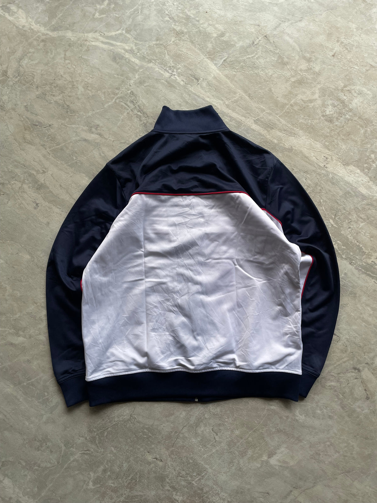 DARK BLUE AND WHITE FILA TRACK JACKET-L