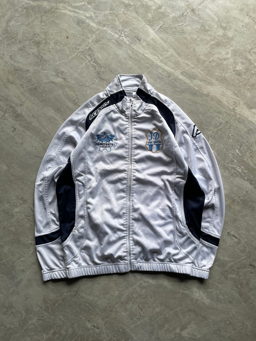ACERIS WHITE AND BLUE TRACK JACKET-S-M