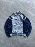 BLUE AND SILVER GREY ADIDAS TRACK JACKET-L