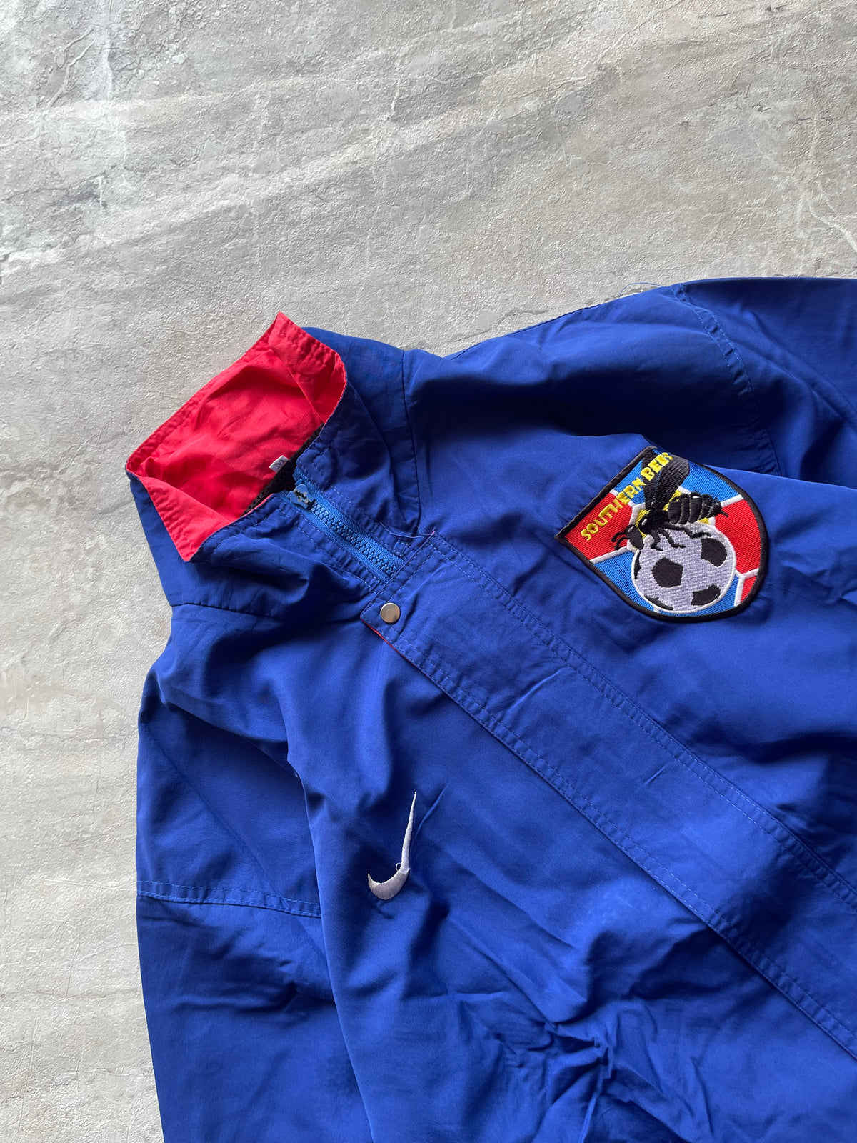 VINTAGE BLUE NIKE SOCCER NYLON JACKET-M