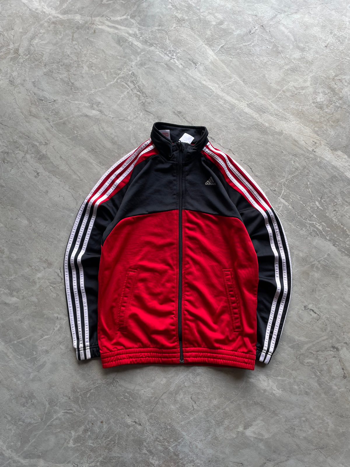 ADIDAS WHITE AND DARK GREY TRACK JACKET-XS
