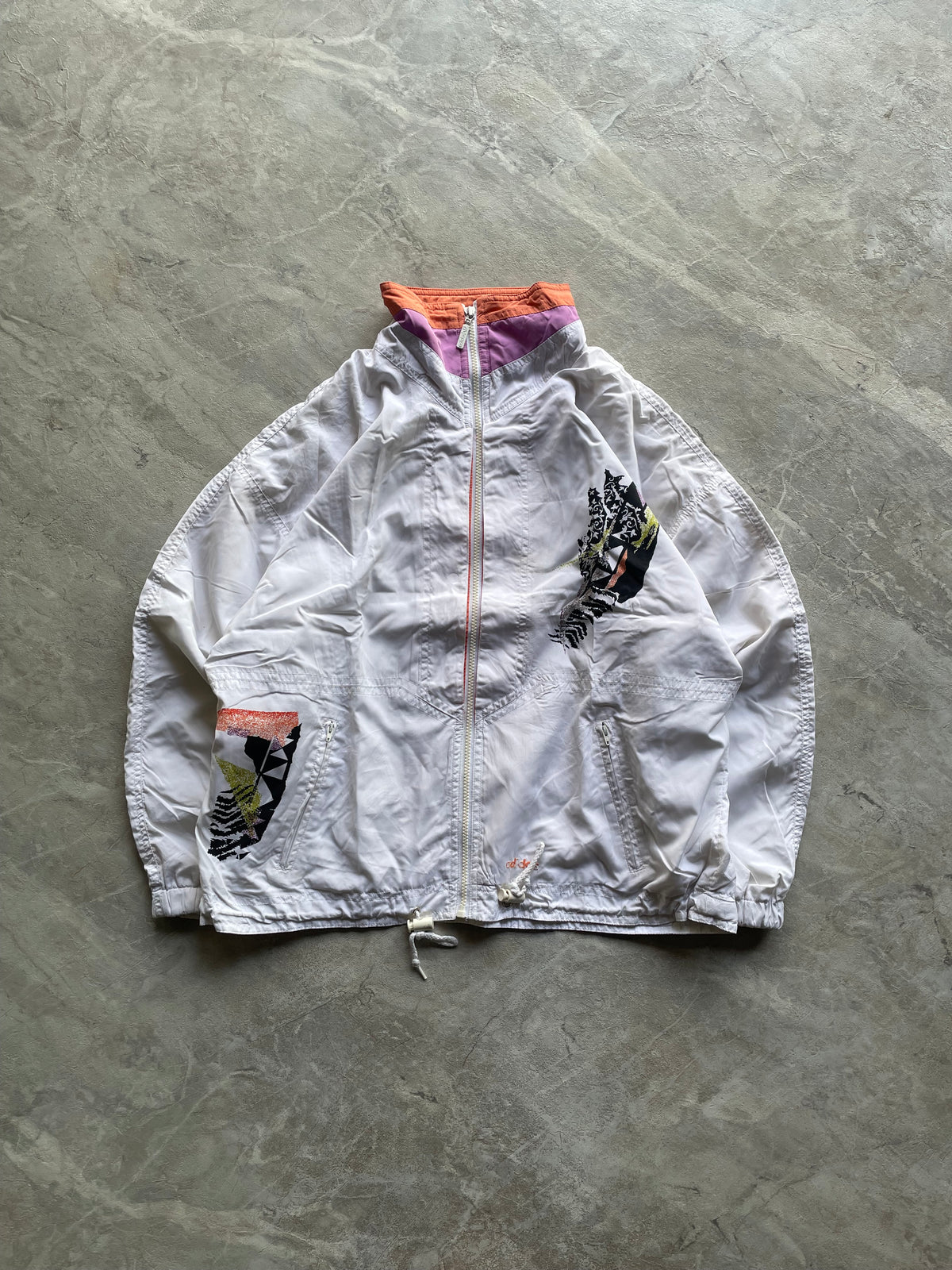 WHITE ADIDAS JACKET-L