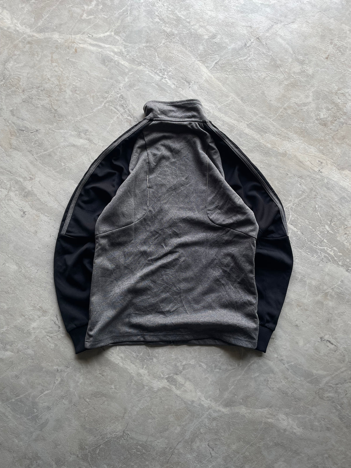 ADIDAS BLACK AND GREY TRACK JACKET-XS