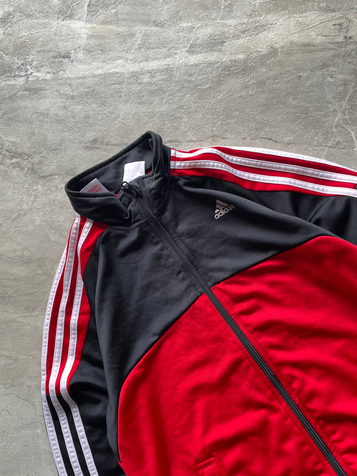 ADIDAS WHITE AND DARK GREY TRACK JACKET-XS