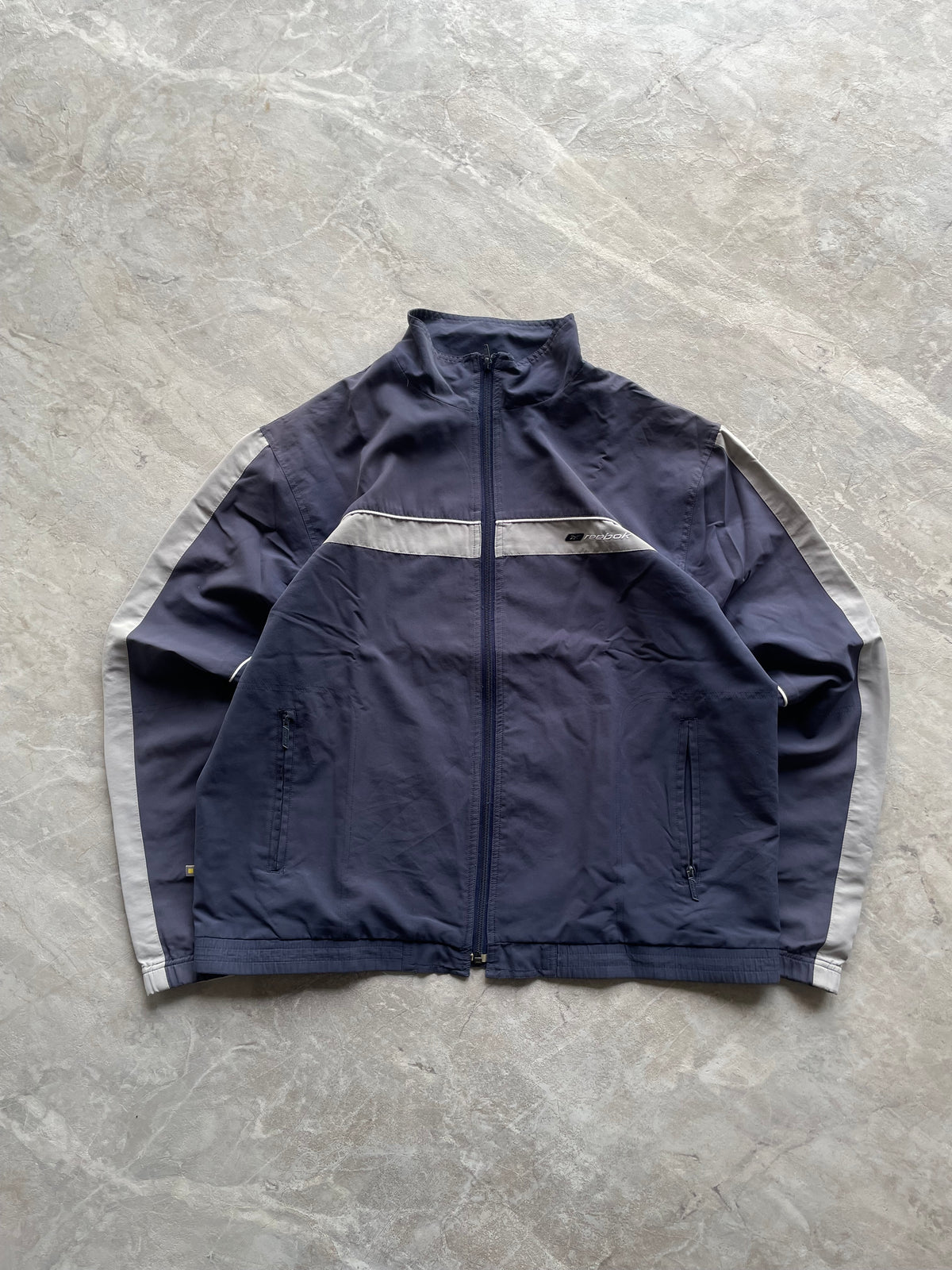 DARK BLUE LITTLE FADED REEBOK JACKET-L